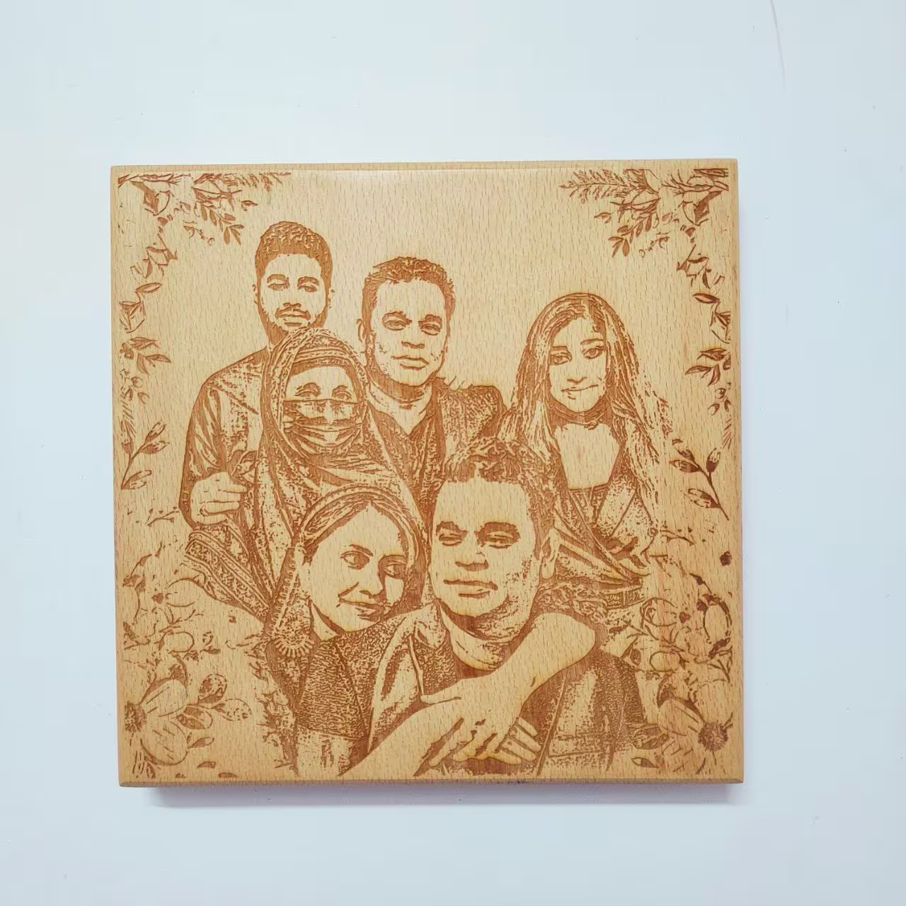 Wood engraved Family pic