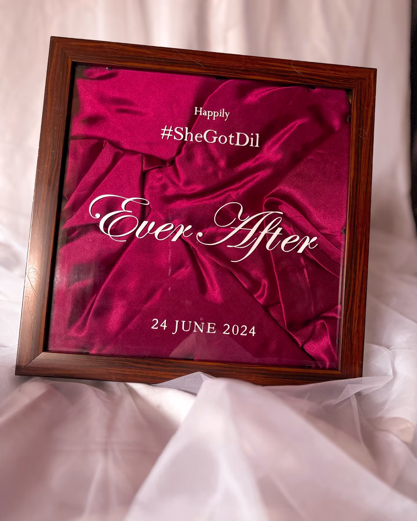 Saturn clothed glass stickered frame